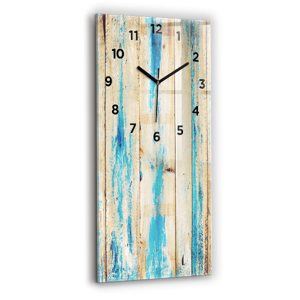 Vertical wall clock Scratched wood