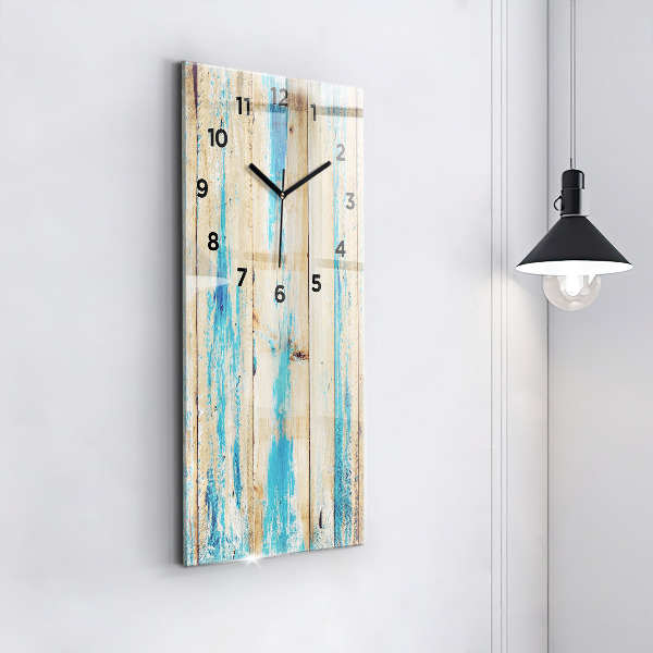 Vertical wall clock Scratched wood