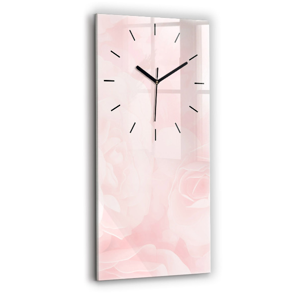 Vertical wall clock Blooming roses