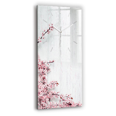 Vertical wall clock Spring flowers