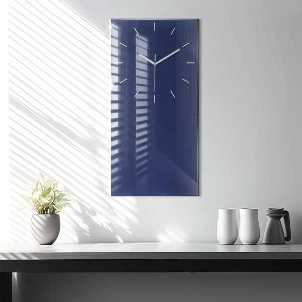 Vertical wall clock Navy blue color