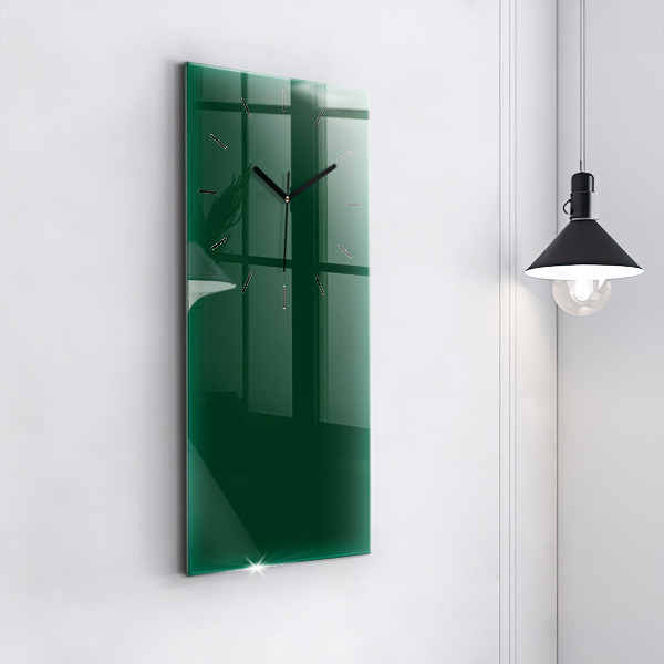 Vertical wall clock Color bottle green