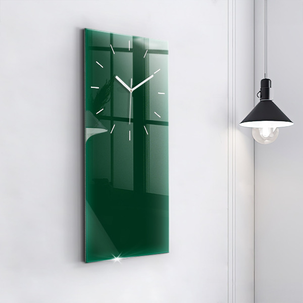 Vertical wall clock Color bottle green