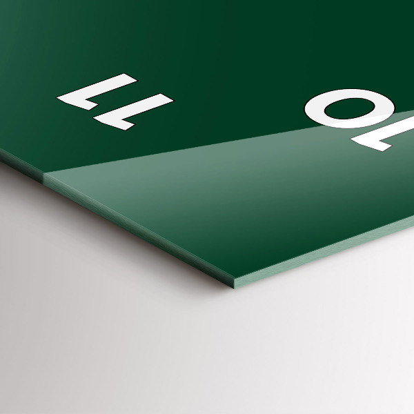 Vertical wall clock Color bottle green