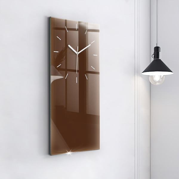 Vertical wall clock Brown color