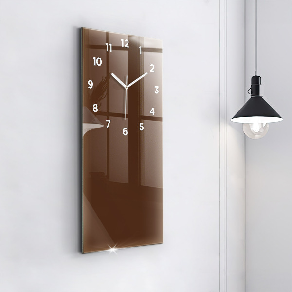 Vertical wall clock Brown color