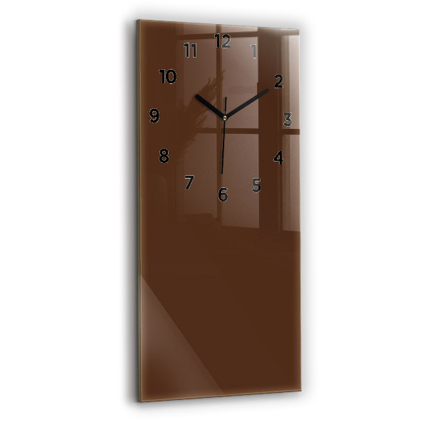 Vertical wall clock Brown color