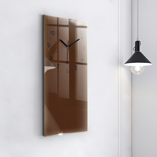 Vertical wall clock Brown color