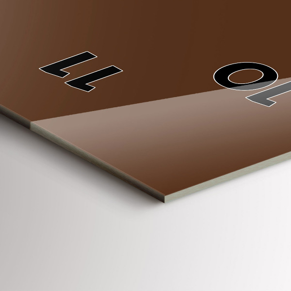 Vertical wall clock Brown color