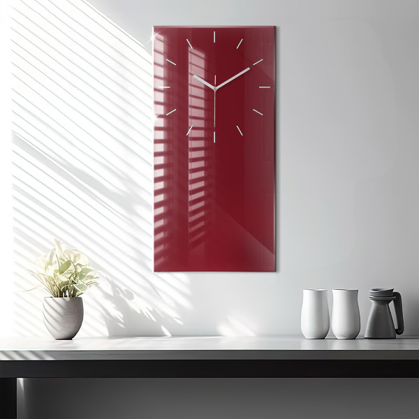 Vertical wall clock Burgundy color