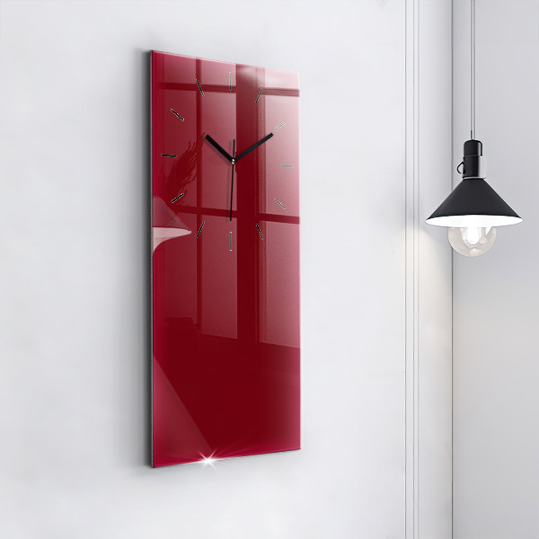 Vertical wall clock Burgundy color