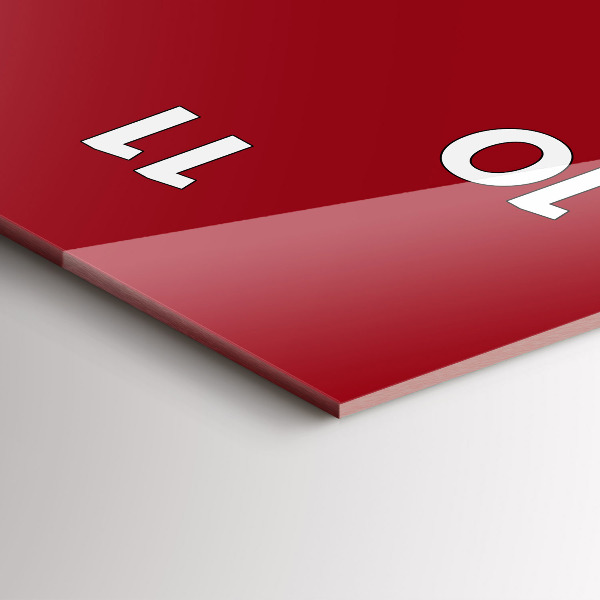 Vertical wall clock Red color