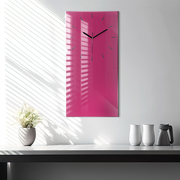 Vertical wall clock Color strong pink