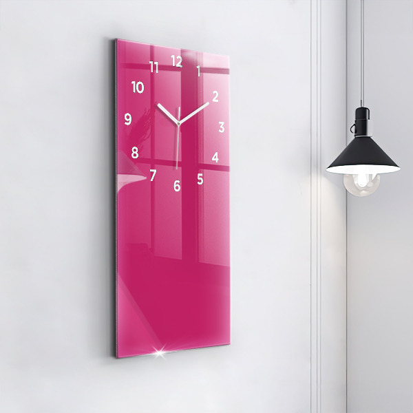 Vertical wall clock Color strong pink