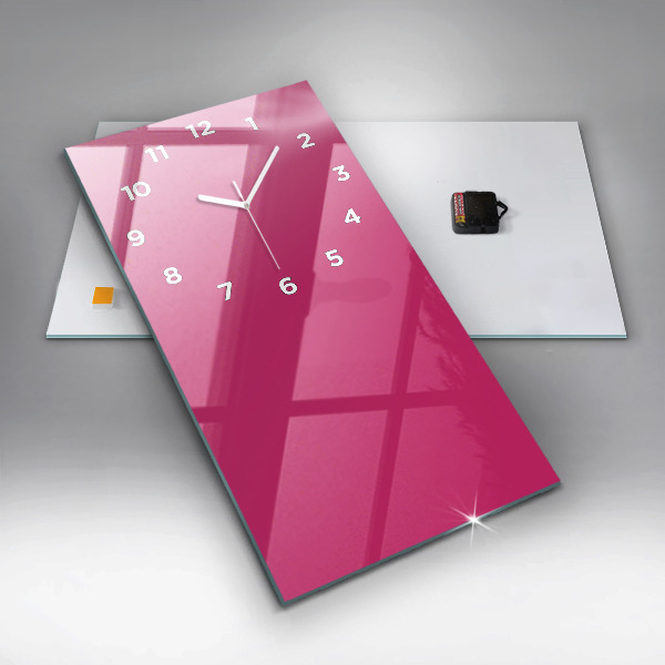 Vertical wall clock Color strong pink