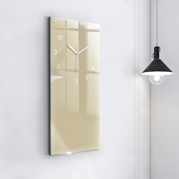Vertical wall clock Beige color
