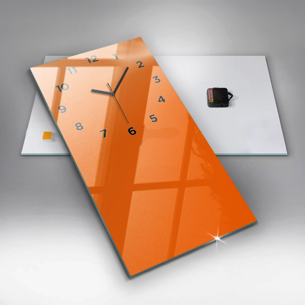 Vertical wall clock Orange color