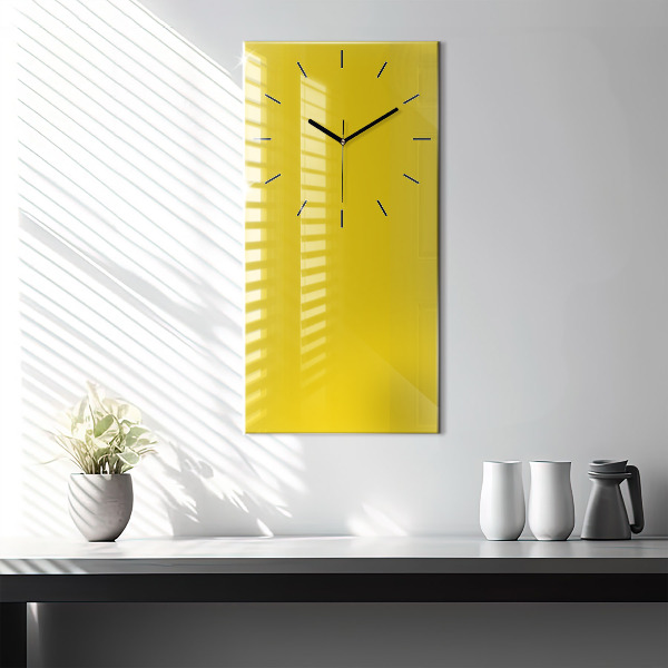 Vertical wall clock Light yellow color