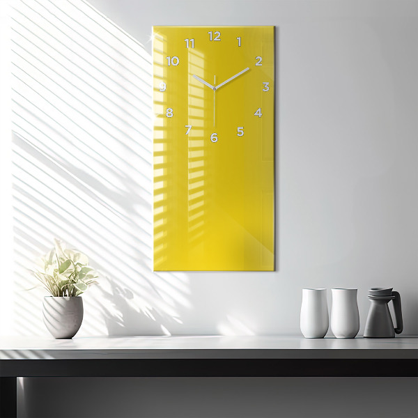 Vertical wall clock Light yellow color
