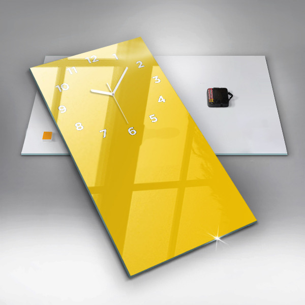 Vertical wall clock Light yellow color