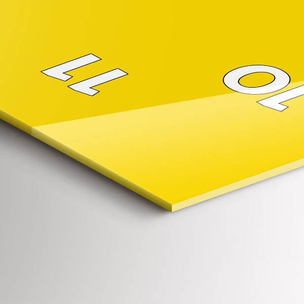 Vertical wall clock Light yellow color