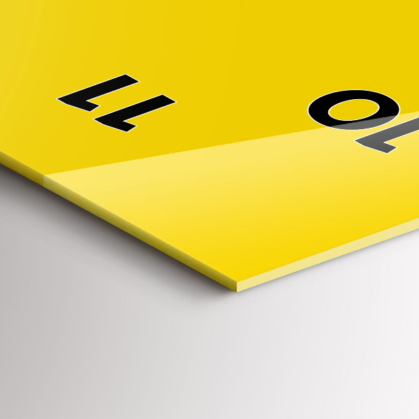 Vertical wall clock Light yellow color