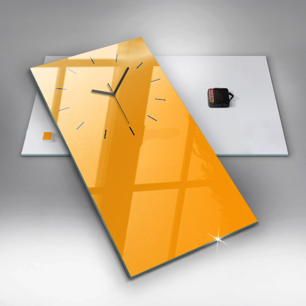 Vertical wall clock Color golden yellow