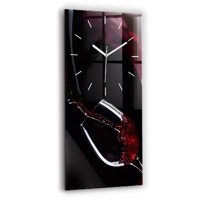 Vertical wall clock Red wine