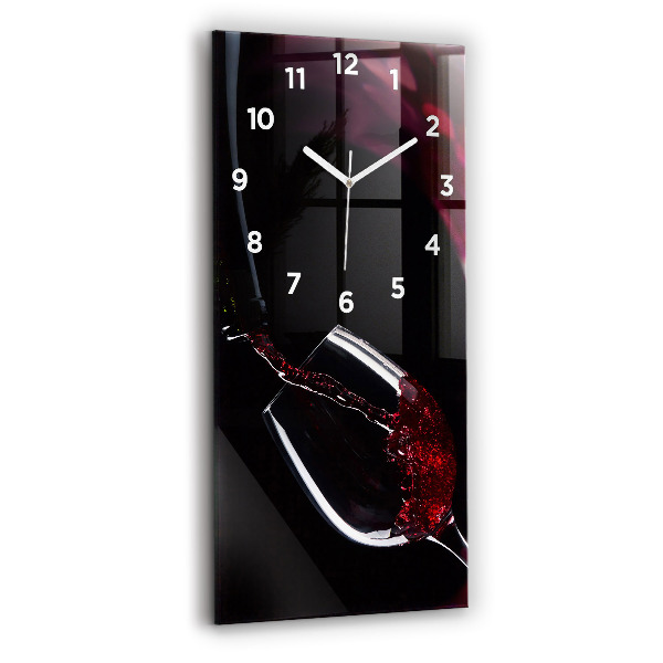 Vertical wall clock Red wine