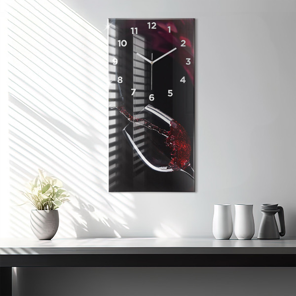 Vertical wall clock Red wine