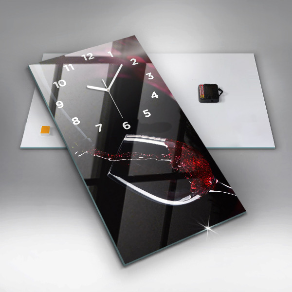 Vertical wall clock Red wine