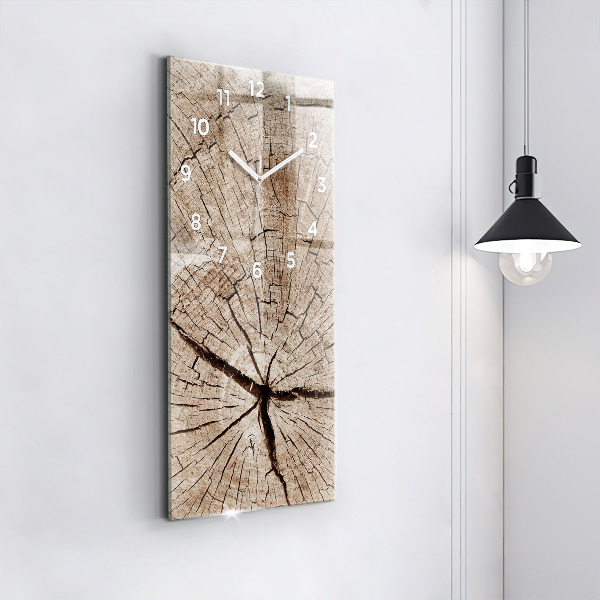 Vertical wall clock Old wood stump