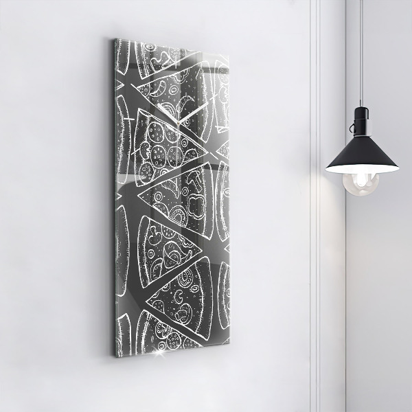 Vertical wall clock Painted pizza
