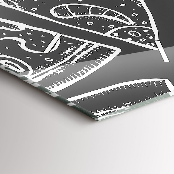 Vertical wall clock Painted pizza