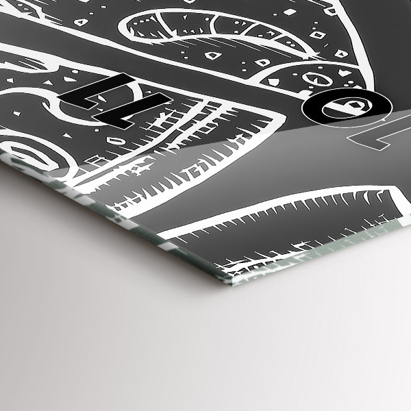 Vertical wall clock Painted pizza