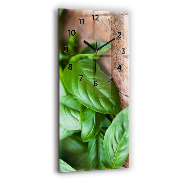 Vertical wall clock Basil leaves