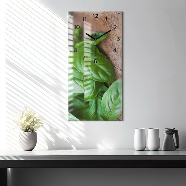 Vertical wall clock Basil leaves