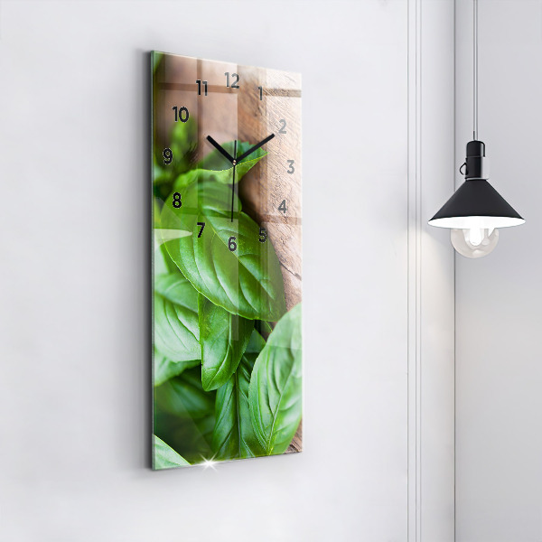 Vertical wall clock Basil leaves