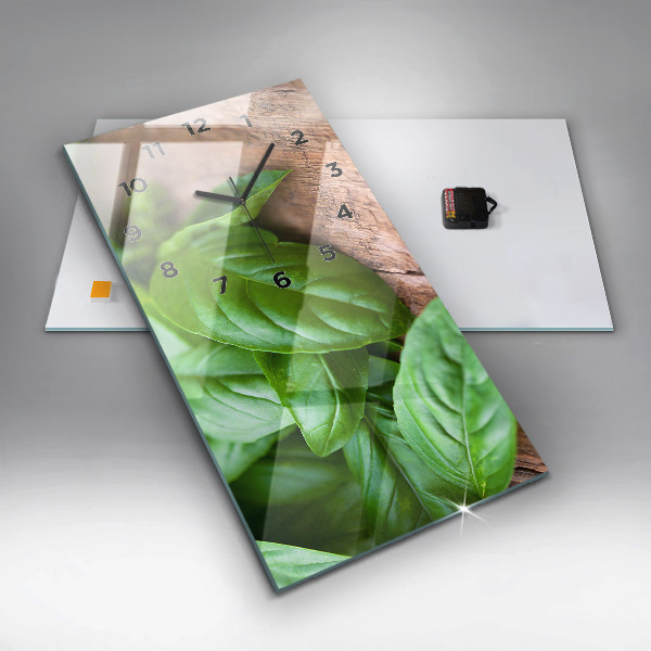Vertical wall clock Basil leaves