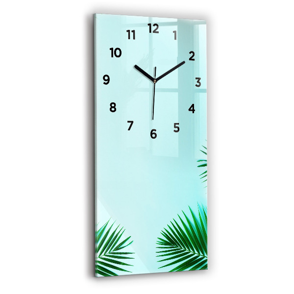Vertical wall clock Green palm trees