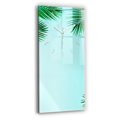Vertical wall clock Green palm trees