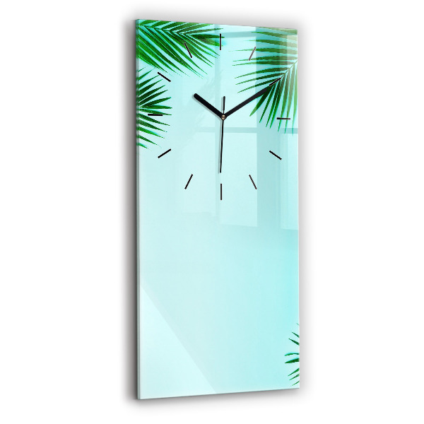 Vertical wall clock Green palm trees