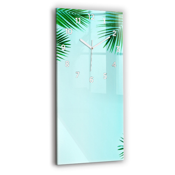 Vertical wall clock Green palm trees