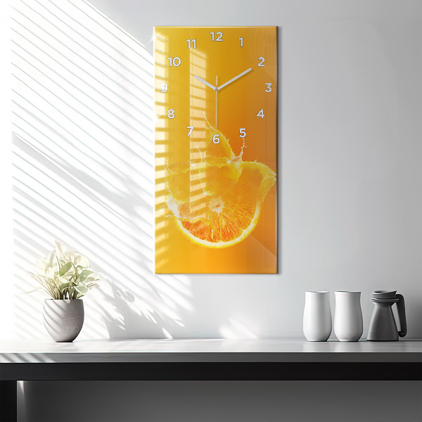 Vertical wall clock Orange