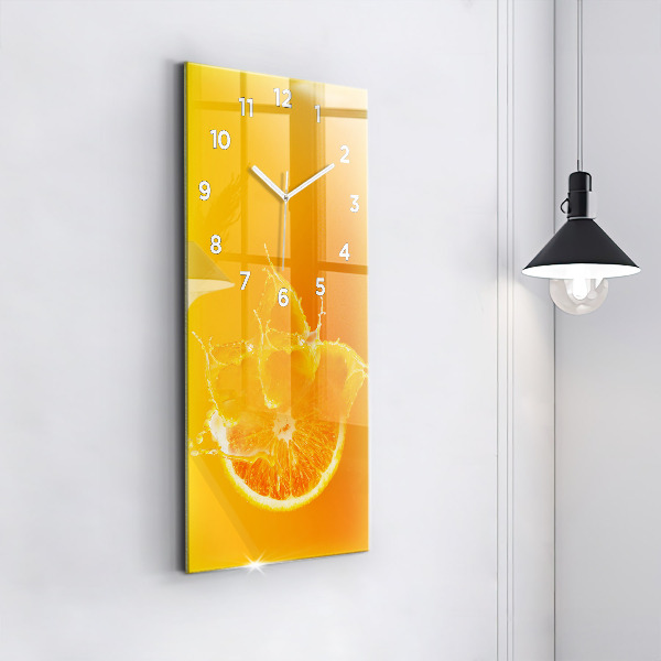 Vertical wall clock Orange