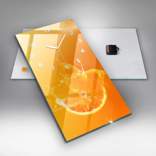 Vertical wall clock Orange