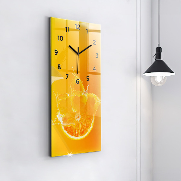 Vertical wall clock Orange