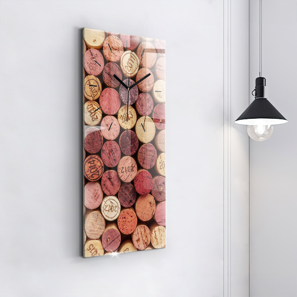 Vertical wall clock Wine corks
