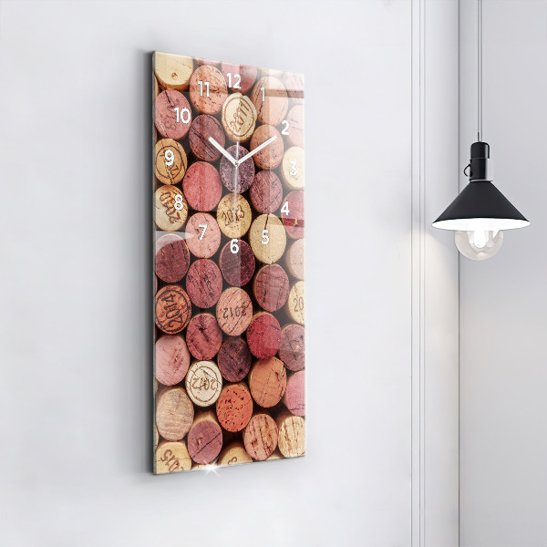 Vertical wall clock Wine corks