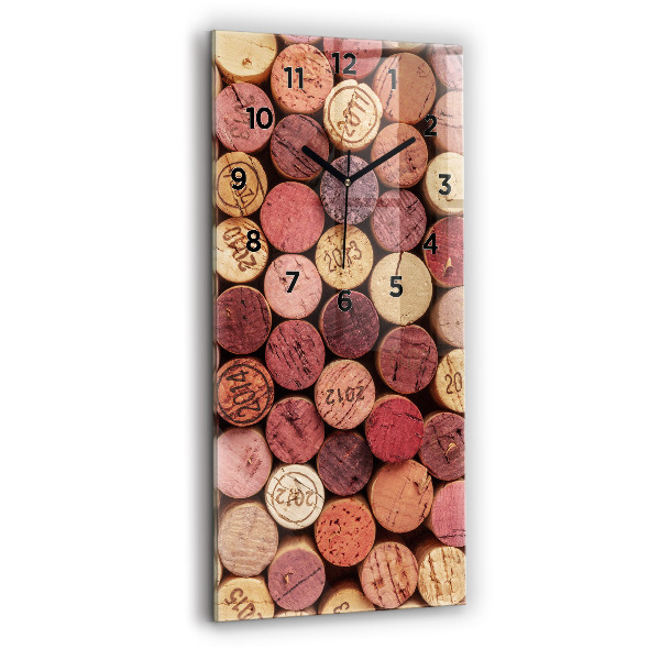 Vertical wall clock Wine corks